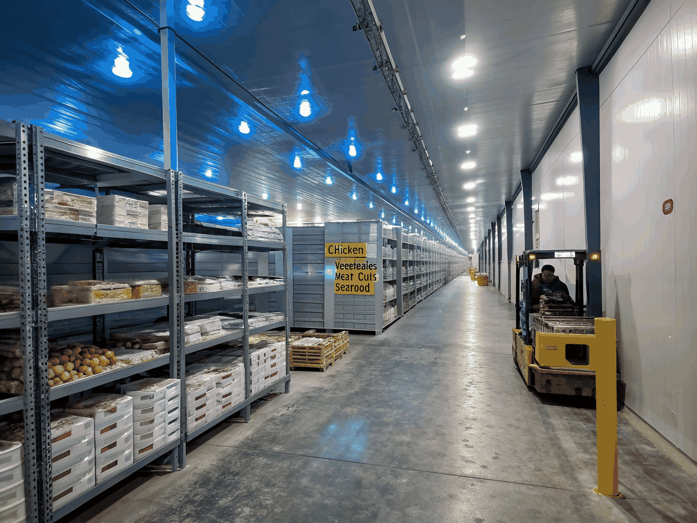 Organized cold storage pantry with fresh ingredients