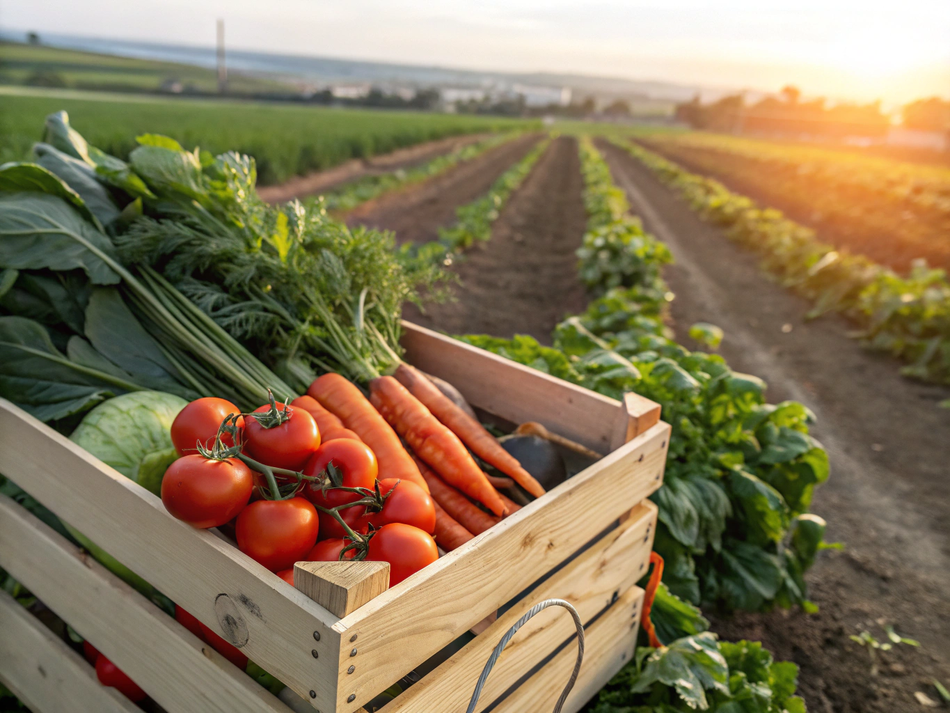 Freshly picked heirloom vegetables from local farm